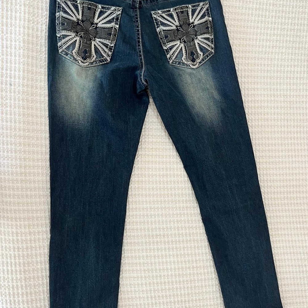 Fire‎ & Rain Straight Leg Jeans Mens 32x30 Embroidered Grunge Western Cowboy